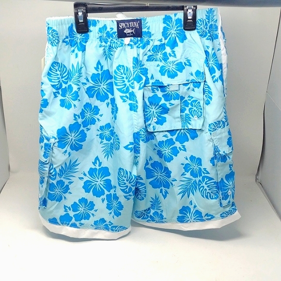 Spicy Tuna Men's Cargo Swim Trunk - Picture 2 of 9